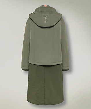 Parka lungo in scuba e nylon superleggero | Dekker