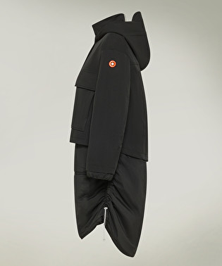 Parka lungo in scuba e nylon superleggero | Dekker