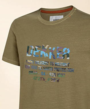 Cotton jersey t-shirt with lettering print | Dekker