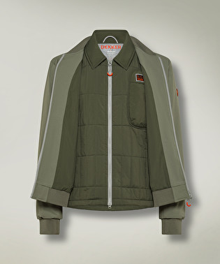 Urban double material bomber jacket | Dekker